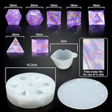 PJOY Resin Dice Molds, Food-Grade Silicone Molds for 7Pcs Sharp Edged Dice Set, DND Resin Mold for DIY Dices Making, Ideal for Dice Lovers Gift(2 PJOY