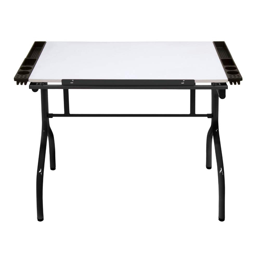 Studio Designs Folding Modern Top Adjustable Drafting Table Craft Table Drawing Desk Hobby Table Writing Desk Studio Desk, 35.25" W x 23.75" D, Black SD Studio Designs
