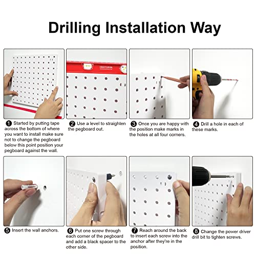 Pegboard Wall Organizer Panels, Craft Room, Kitchen, Garage, Living Room, Bathroom, and Study Room, Easy to Install (4Pcs) - WoodArtSupply