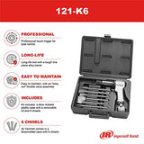 Ingersoll Rand 121-K6 Super Duty Air Hammer Kit, 121/Q Tool Plus 6 PC Chisel Set with Storage Case, Touch Trigger for Max Control, 3000 BPM Ingersoll Rand