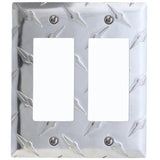 Amerelle Diamond Plate Double Rocker Stamped Aluminum Wallplate AMERELLE