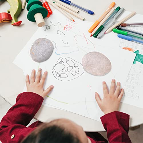 TEHAUX 10pcs Painting Pebbles Rock Painting for Kids Drawing Stones Pebble Painting Kit Mandala Stones Kit Flat River Rocks for Craft Bundle River TEHAUX
