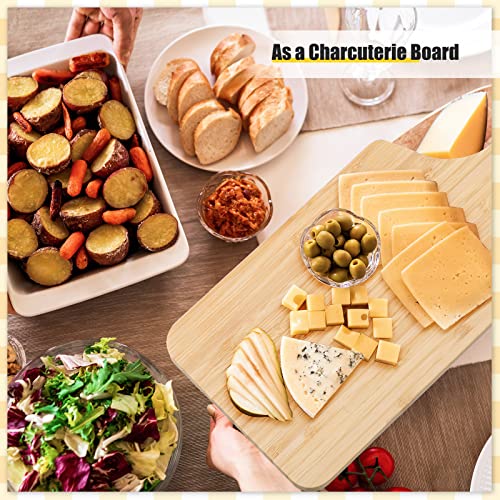 12 Pcs Thicken Bamboo Cutting Board Bulk Personalized Wood Chopping Board Customized Laser Engraving Blanks Serving Board for Wedding Mother's Day