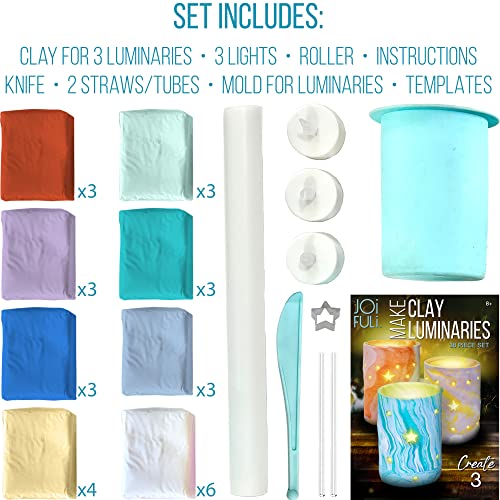 JOiFULi DIY Clay Luminaries Clay Craft Kit Gifts for Kids Girls and Boys Teens Ages 8 9 10 11 12 Years Old and Up JOiFULi