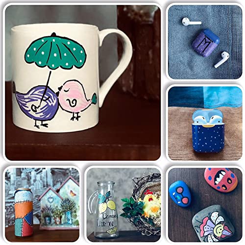 IRIS & OLIVIA 35 Acrylic Paint Pens, Double Premium Set Acrylic Paint Markers of Extra Fine and Medium Tip for Rock Painting, Ceramic, Plastic, IRIS & OLIVIA