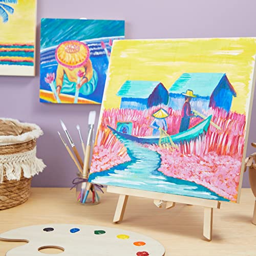 6 Pack Unfinished Square Wood Panels for Painting, 12x12 Wooden Canvas Boards for Crafts Bright Creations