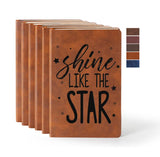 PYD Life 6 Pack Leather Notebooks A5 Journal Lined Blanks 5.8" x 8.3" Yellow Brown for Xtool Laser Engraving DIY Crafting,Notebooks for Work School PYD Life
