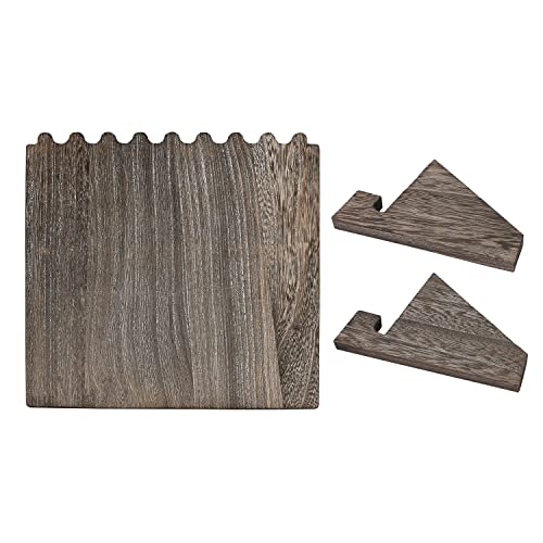 Ikee Design Set of 2 Wood Necklace Jewelry Display Stand for 8 Necklaces, Necklace Display Holder, Wood Plank Necklace Display Stand, Coffee Color Ikee Design