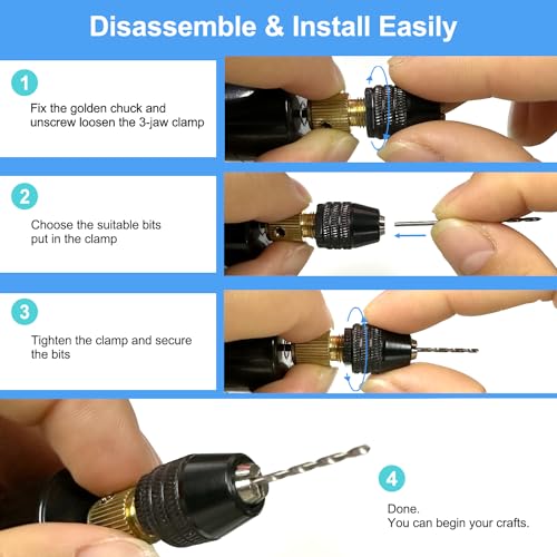 Anlan-angel Electric Resin Drill Set,Multi-Purpose Pin Vise Hand Drill with 9PCS Twist Drill Bits Sand Drills Resin Supplies for Resin,Wood,Keychain - WoodArtSupply