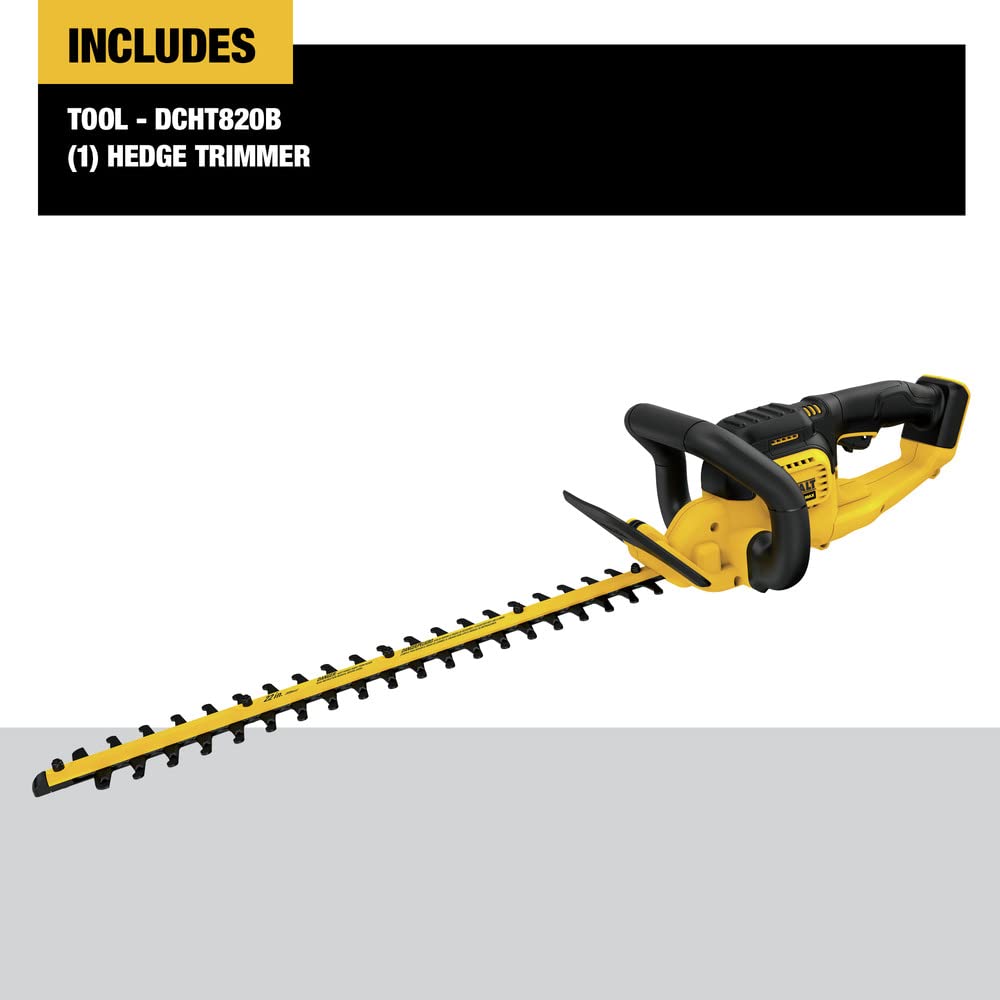 DEWALT 20V* MAX Cordless Hedge Trimmer, 22 Inches, Tool Only (DCHT820B), Battery Powered, Black/Yellow DEWALT