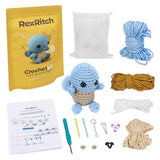 Crochet Kit for Beginners - Turtle Crochet Animal Kit with Step-by-Step Guide, Full Crochet Accessories and Supplies. Beginner Crochet Kit For Adults RexRitch
