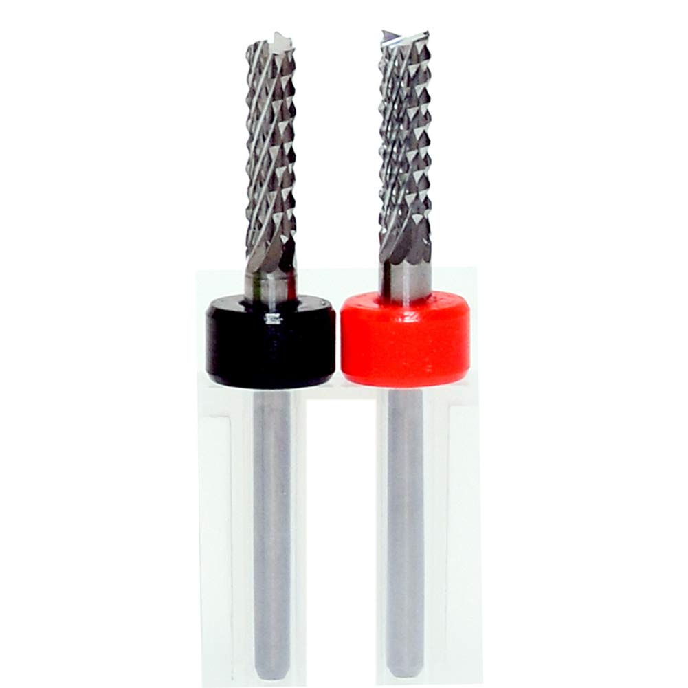 End Mill Sets, Tungsten Steel CNC Router Burrs End Milling Engraving Bits Drilling Hole Tool for PCB Circuit Board, Plastic, Fiber, Wood, Copper Knugoua