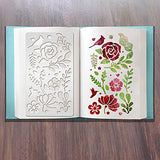 BENECREAT 4PCS 4x7 Inch Flower Grass Pattern Metal Stencils, Nature Theme Butterfly Bird Stencil Template for Wood Carving, Drawings and Woodburning, BENECREAT