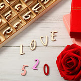 248 Pcs 1 Inch Wood Alphabet Letters and Wooden Numbers Blank Unfinished Wooden Letters for Crafts Wooden Numbers with Rustic Storage Tray for Blulu