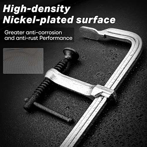 SHALL 4-Pack Bar Clamps Set, 12-Inch Light-duty Drop Forged Steel Bar Clamps, Steel F Clamps with Max 450Lbs Load Limit for Welding, Woodworking, SHALL