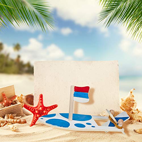 Gejoy 8 Pieces DIY Wooden Sailboat Rubber Band Paddle Boat Paint and Decorate Wooden Sailboat for Birthday Carnival Party DIY Craft Gejoy