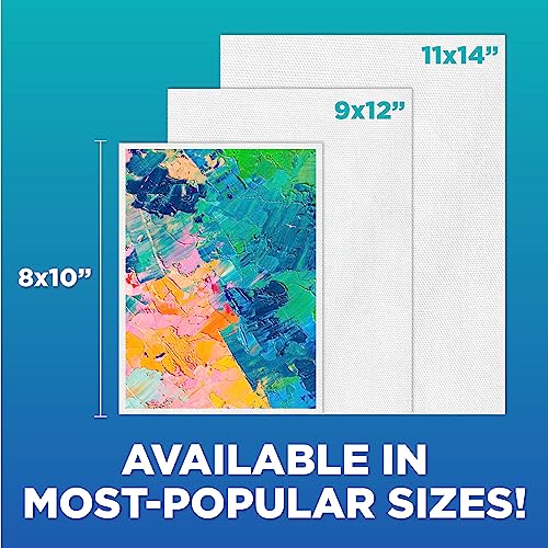 Horizon Group USA 9x12 Pre-Stretched Canvas Value Pack of 8, Primed, Perfect for Painting Projects, Watercolor, Oil & Acrylic Paints, Paint Canvas - WoodArtSupply