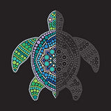 Plaid Sea Turtle Mandala Modern Dot Kit, 14" x 14" Paint by Numbers for Adults and Kids, Easy-to-Follow DIY Crafts, Art Supplies with A Textured Plaid
