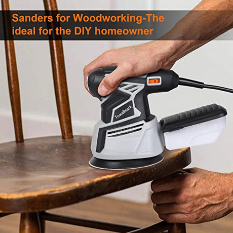 2.6A Random Orbital Sander,Towallmark 350W Orbital Sander with 6 Variable Speed,13000RPM Electric Sander with 12Pcs Sandpapers,1 Pcs Dust Box,Sander Towallmark