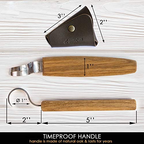 BeaverCraft Hook Knife Wood Carving SK1S Spoon Carving Knife with Leather Sheath - Wood Carving Hook Knife - Spoon Bowl Carving Tools - Wood Carving BeaverCraft