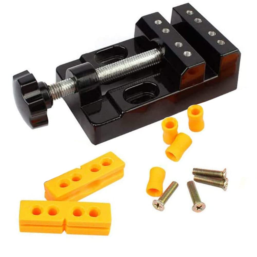 Mini Bench Clamp Flat Table Vice Adjustable Drill Press Vice for DIY Jewelry Walnut Nuclear Drilling Carving Watch Repair Tool Hozzwhoo