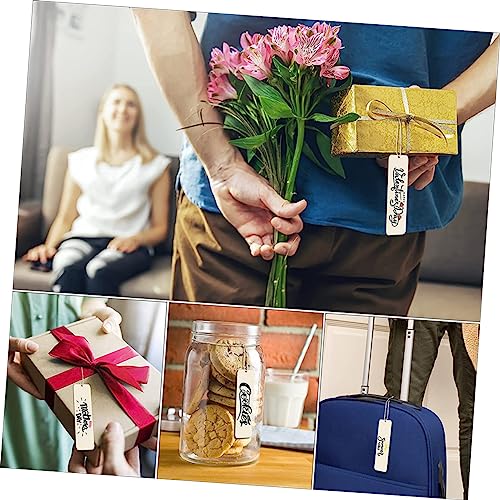 Tofficu 1 Set Wooden Bookmark Blank Tags Hand Made Hanging Tags Wood Art Bookmarks Wood Crafts Tags Unfinished Wooden Slices with Holes Unfinished Tofficu