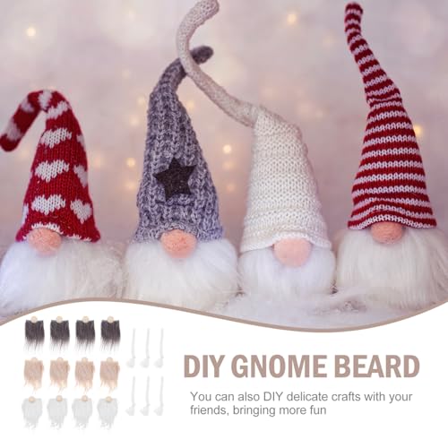 MAGICLULU 1 Set Gnome Beards Handmade Dwarf Beard with Wooden Balls Christmas Fluffy Fuzzy Craft Beards for Home Party Decor MAGICLULU