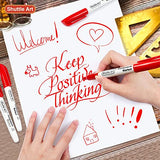 Shuttle Art Permanent Markers, 30 Pack Red Permanent Marker set,Fine Point, Works on Plastic,Wood,Stone,Metal and Glass for Doodling, Marking… Shuttle Art