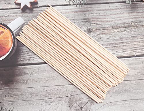 Ruwado 60 Pcs 8 Inch Wooden Dowel Rods Natural Unfinished Wood Hardwood Sticks for Crafting Project DIY Home Decoration Photo Painting Props Cake Ruwado