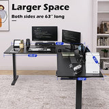 OUTFINE L Shaped Triple Motor Height Adjustable Standing Desk Electric Triple Motor Home Office Stand Up Computer Workstation OUTFINE