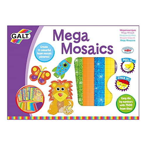 Galt Toys, Mega Mosaics, Kids' Craft Kits, Muliti Foam Pictures, Ages 5 Years Plus Galt