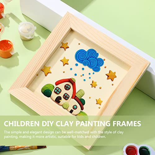 Toddmomy Wooden Photo Frames 5 Pcs Clay Picture Frame Photo Frame Unfinished Wooden Picture Frames Diy Wood Poster Frame Painting Clay Wooden Frames Toddmomy