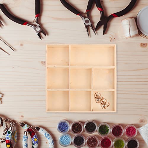 EXCEART 2pcs Wood Tray Box for Craft Compartments Wooden Divided Boxes Succulents Flower Pot Desktop Storage Box Holder Display Tray for Jewelry EXCEART