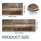 MAYHMYO Anti Fatigue Kitchen Mat - Set of 2 - Taupe Abstract Art Comfort Mats - Cushioned, Non Slip Floor Mat MAYHMYO