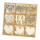 45 Pack Unfinished Wood Heart Shaped Cutouts for DIY Crafts, with Sorting Tray(9 Styles, 3.2x3.5 Inch, 5 Pieces Each Design) Cregugua