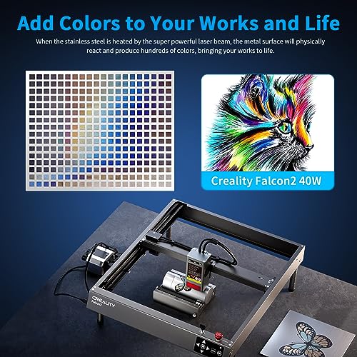 Official Creality Falcon 2 Laser Engraver, 40W Output Laser Engraver Machine, DIY Laser Cutter and Engraver Machine with Air Assist, 25000mm/min Creality
