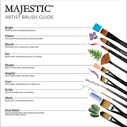 Majestic Royal and Langnickel Short Handle Paint Brush Set, Round, 7-Piece - WoodArtSupply