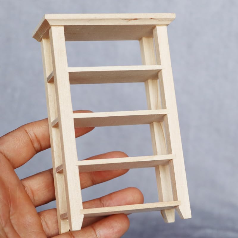 AirAds Dollhouse 1:12 Scale Dollhouse Miniature Furniture Bookcase Unfinished Wood