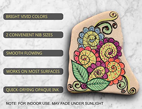 TOOLI-ART Acrylic Paint Markers Paint Pens Special Colors Set Extra Fine And Medium Tip Combo For Rock Painting, Canvas, Fabric, Glass, Mugs, Wood, TOOLI-ART