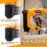 Hoteche 18GA 2-in-1 Electric Brad Nailer/Stapler 19/32-Inch to 1-1/4 Inch Staple Gun Power Adjustable Nail Gun with 2000Pcs Brad Nails& Staples for Hoteche