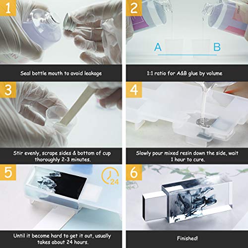 Epoxy Resin - 17OZ Upgraded Crystal Clear Epoxy Resin Kit for Art Coating & Casting Jewelry River Table Countertop Cheeseboard Wood Canvas Painting Demorex