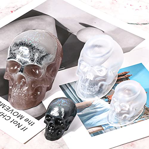 Skull Resin Mold Silicone,3-Pack (Large+Medium+Small) Silicone Skull Candle Molds Kit for Epoxy Resin,Candle,Ice Cube,Wax Melt,3D Resin Skull Molds - WoodArtSupply