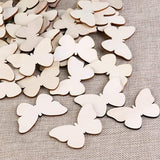 Blank Butterfly Wood Slices Unfinished Wooden Cutout DIY Ornaments Craft 100pcs Samanter