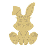 Rabbit Design by Lines Cutout Unfinished Bunny Easter Spring Door Hanger MDF Shape Canvas Style 16 Art 1 Diverse Woodworking