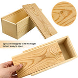 BILLIOTEAM 2 Pack Unfinished Wood Storage Box with Slide Lid,Blank Natural Wood Case Container for Christmas,Wedding,Party,Gift Jewelry Box,DIY BILLIOTEAM