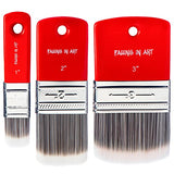 Falling in Art 3PCS Filbert Paddle Paint Brush Set, Scale Brush for Oil and Acrylic Paints(1 Inch,2 Inch,3Inch) Falling in Art