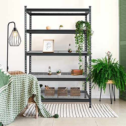 WORKPRO 5-Tier Metal Shelving Unit, 48”W x 24”D x 72”H, Heavy Duty Adjustable Storage Rack, 4000 lbs Load Capacity (Total), for Garage, Basement, - WoodArtSupply