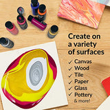 Paint Pouring Acrylic Paint Kit Ready to Pour Art and Liquid High Flow Painting Supplies Bulk 24 Color Craft Set with Metallics Fluid Acrylic Medium HIPPIE CRAFTER