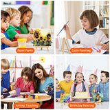 20 Pack 4x4 in Mini Canvases, Small Stretched Painting Canvas Panel with Mini Easel, Art Canvas Painting Kit with 10 Brushes & 5 Paint Tray for Kids MicoSim