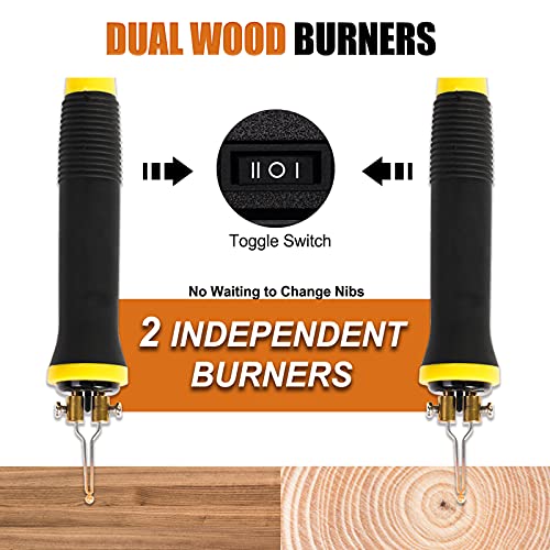 ADIIL Wood Burning Kit, Wood Burning Tool, Adjustable Temperature Pyrography Pen Kit, Professional Wood Burner Tool Kit for Adults and Beginners Christmas Gift, Dual Pen, Use Voltage 110V